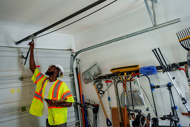 Professional Garage Door Panel Replacement technician working in Custer County County, OK